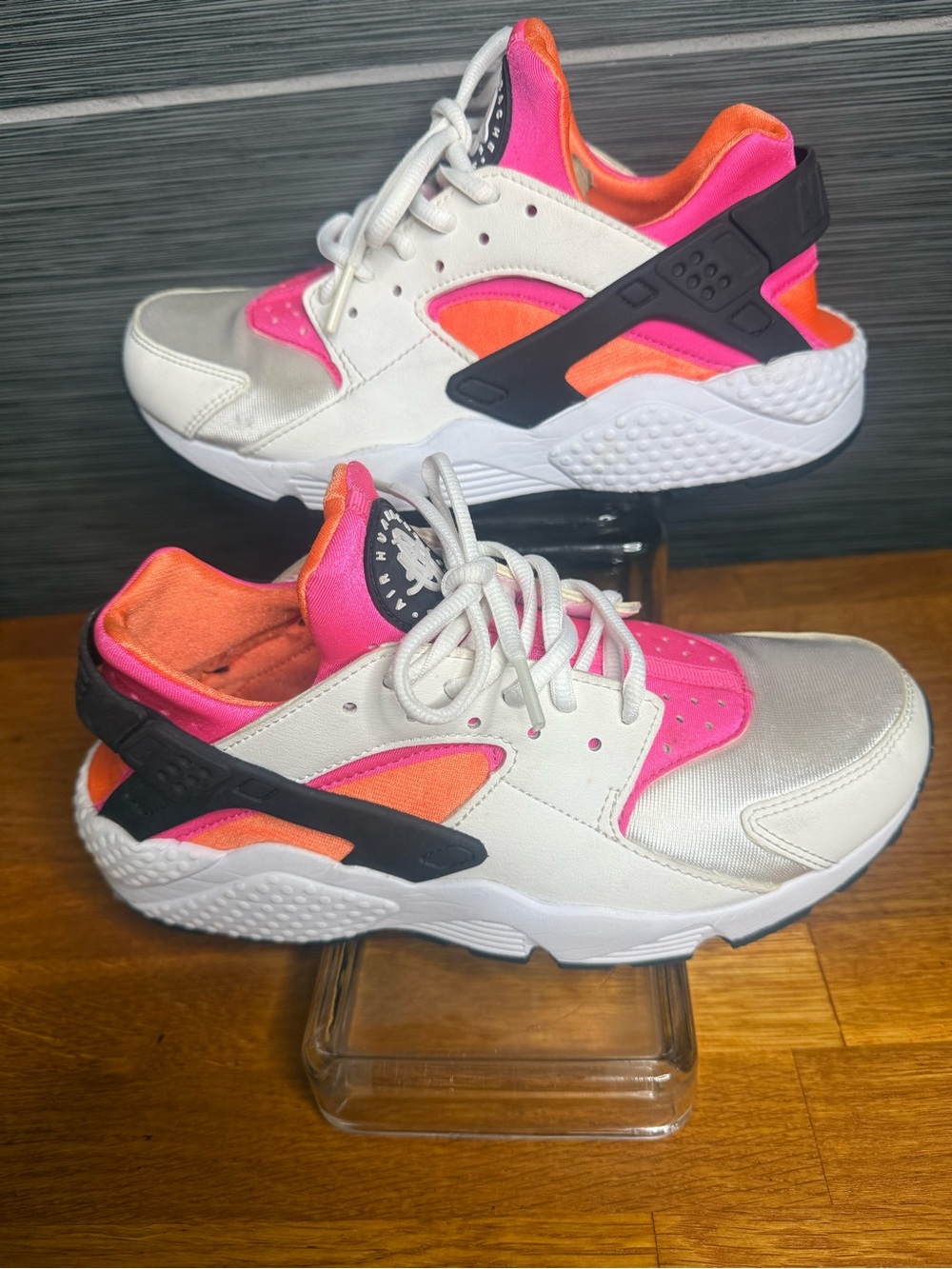 Nike White Sneakers with Pink & Orange Accents